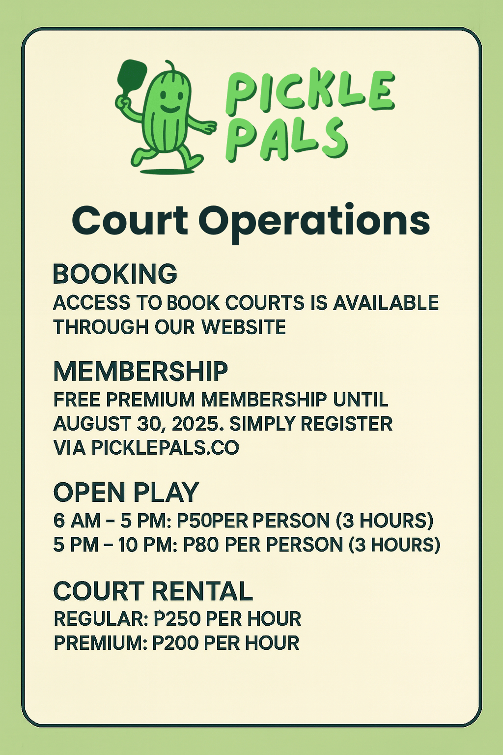 Court Operations - Pickle Pals